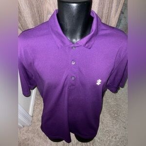 Men’s used size L large Izod logo purple polo golf shirt